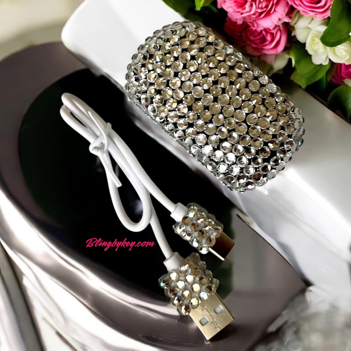 Bling Pulse Oximeter Handcrafted with Rhinestones, Heart Rate Monitor for Nurses, Healthcare & Respiratory Therapy Gift