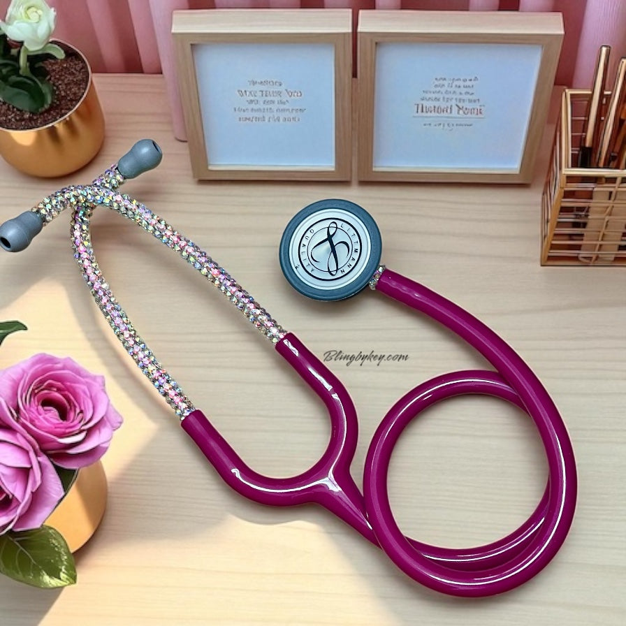 I AM Extraordinary bling Littmann Classic III stethoscope with golden AB rhinestones handcrafted by BlingByKey