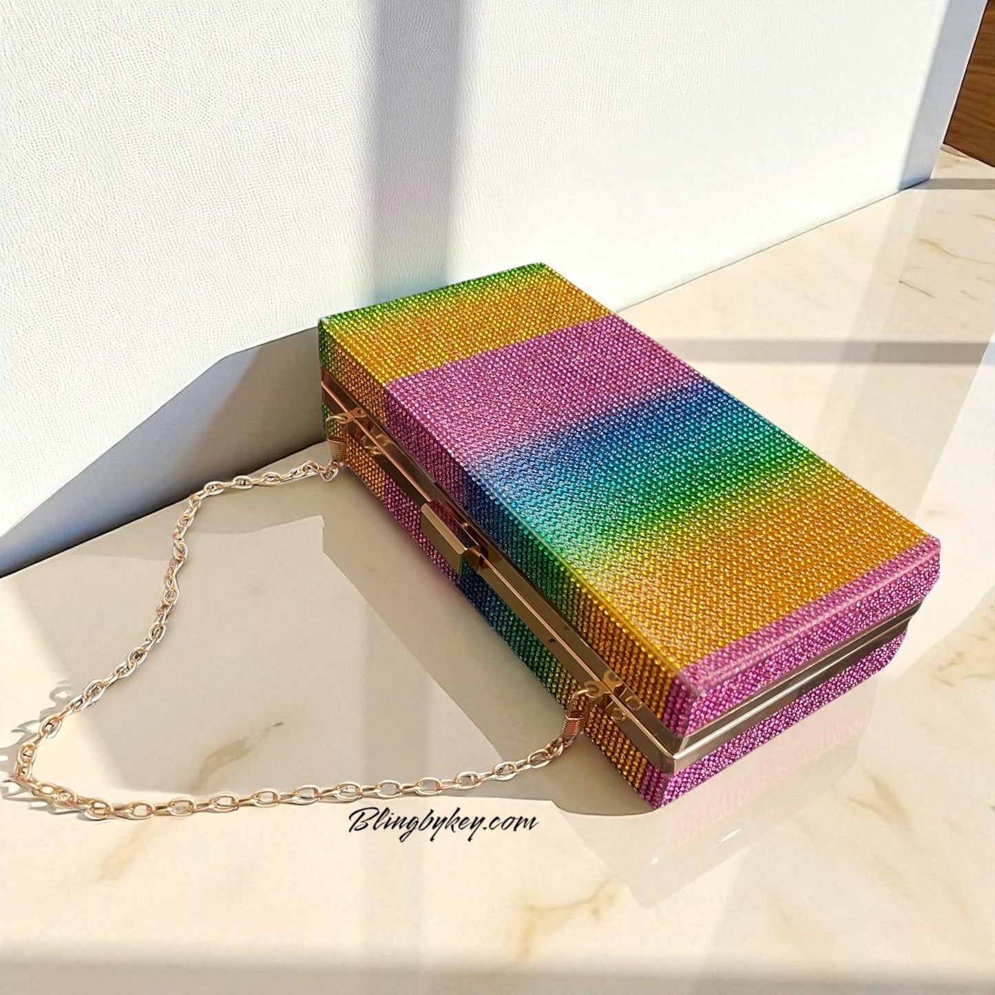 Rainbow Wristlet Bag - Trendy Bling Handbag for Night Out, Perfect Gift for Fashionistas & Accessory Lovers