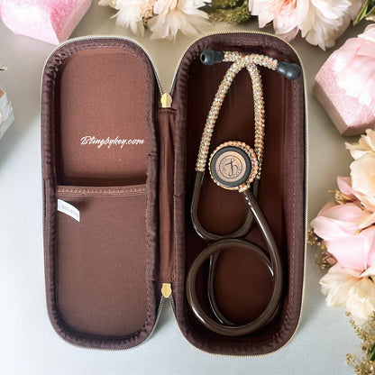 Bling Stethoscope Case – Personalized Protective Medical, Golden Iridescent Crystal