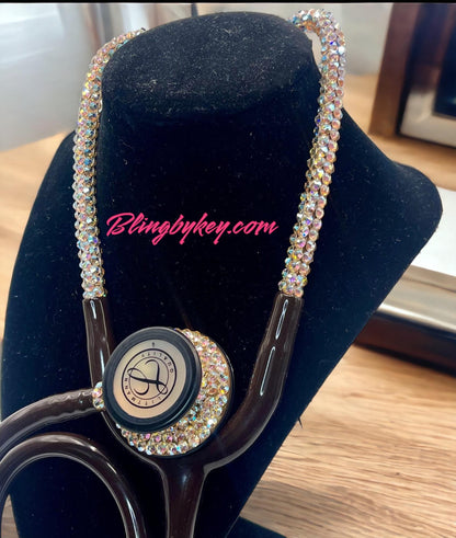 Bling Stethoscope Case – Personalized Protective Medical, Golden Iridescent Crystal