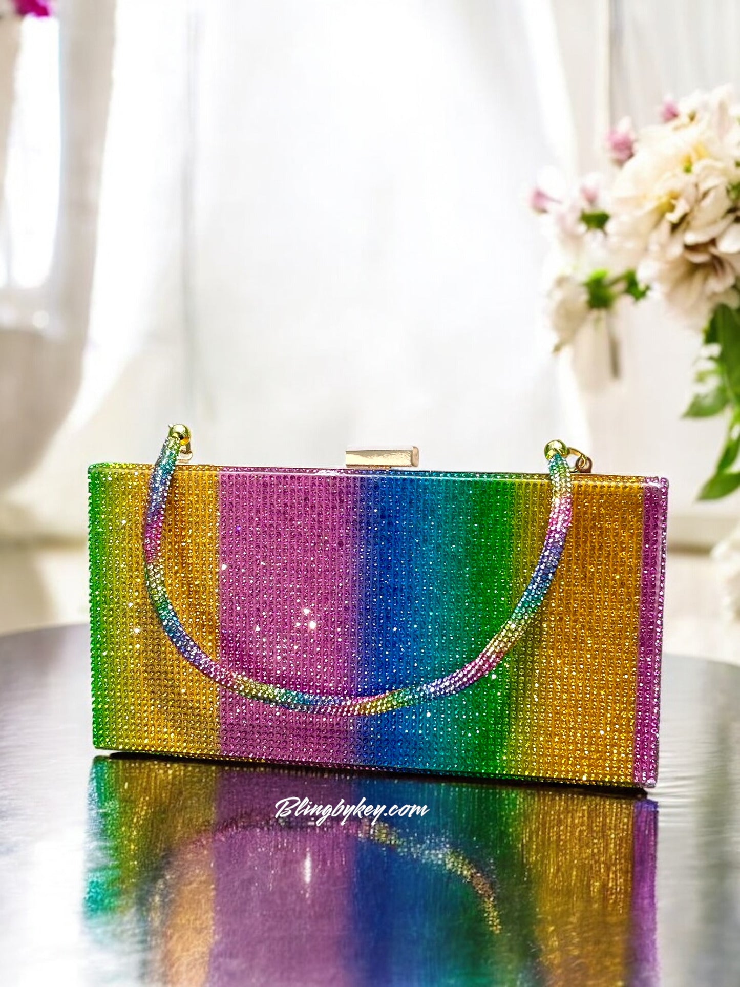 Rainbow Wristlet Bag - Trendy Bling Handbag for Night Out, Perfect Gift for Fashionistas & Accessory Lovers