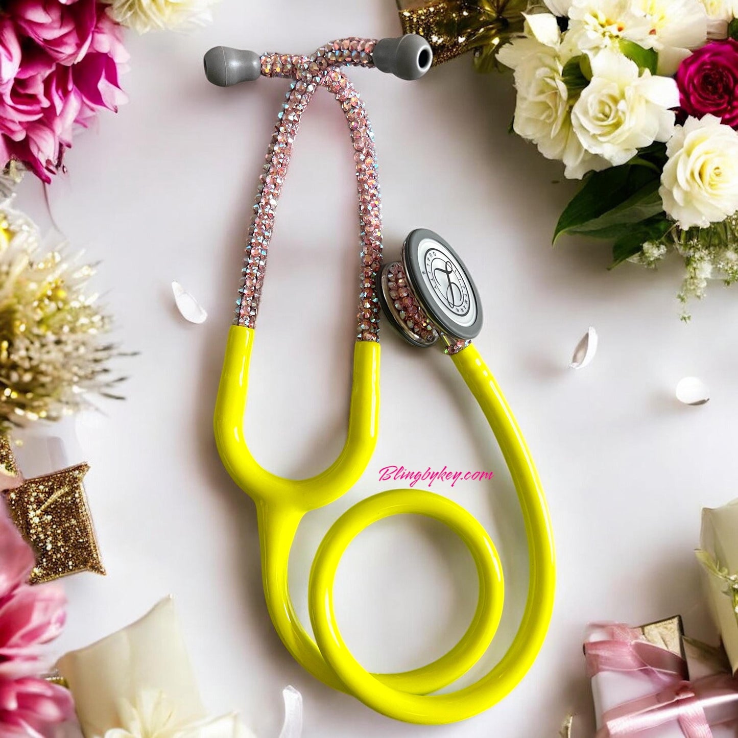 Bling Stethoscope Gift Set – Pink Rose AB Crystals