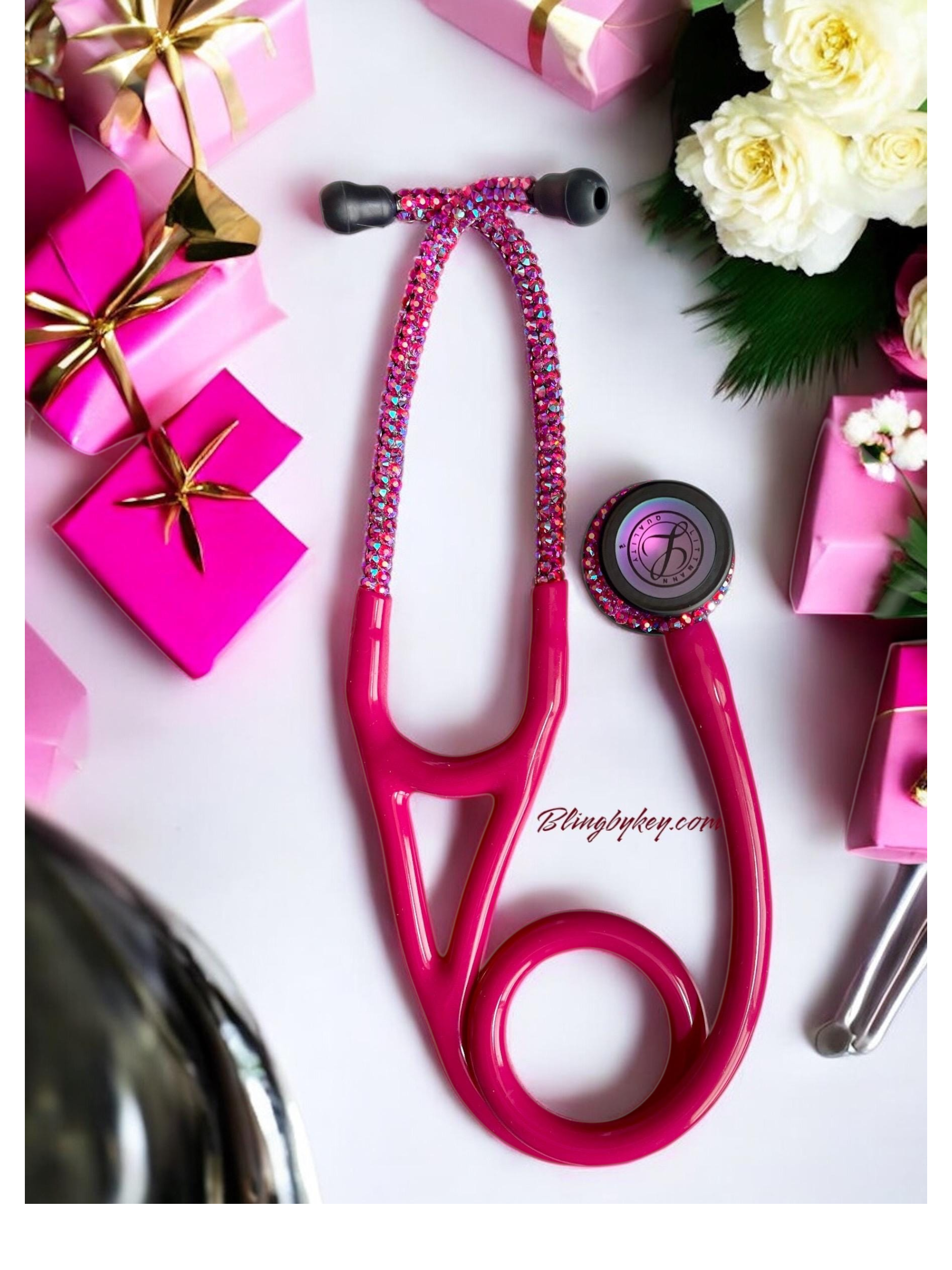 6241 3M™ Littmann® Cardiology IV™  Stethoscope, Rainbow Raspberry with Cotton Candy AB rhinestones