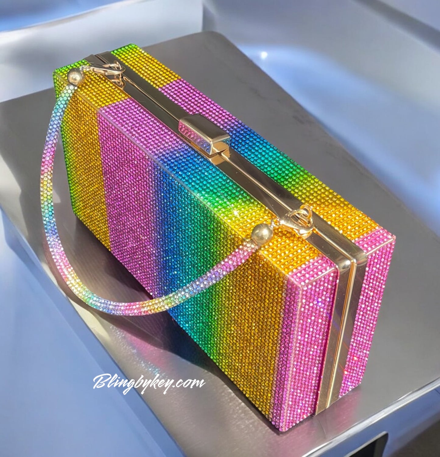 Rainbow Wristlet Bag - Trendy Bling Handbag for Night Out, Perfect Gift for Fashionistas & Accessory Lovers
