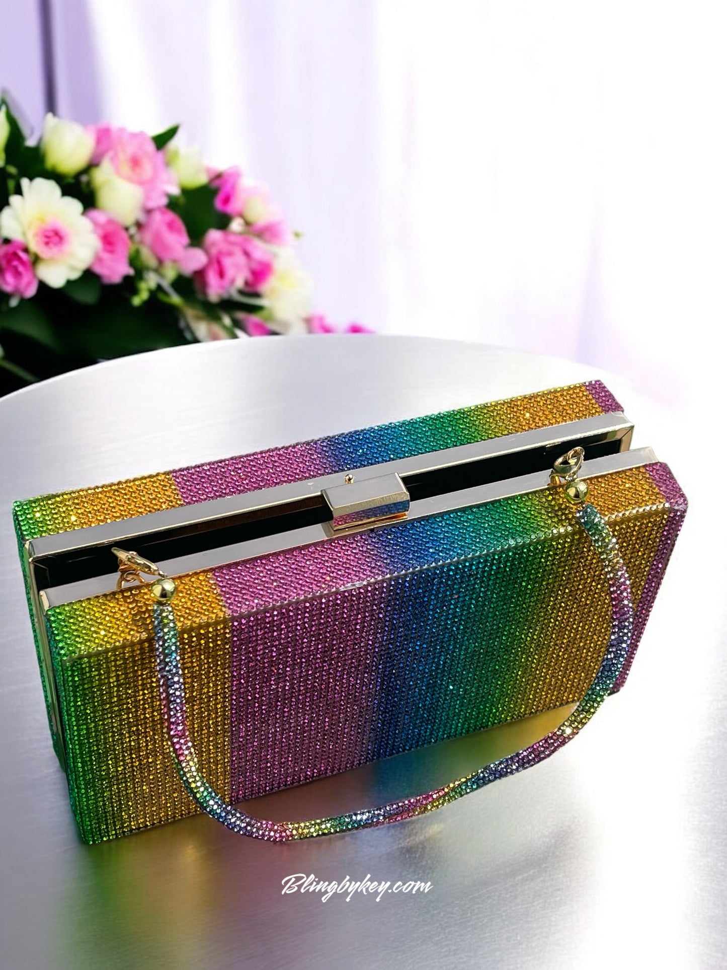 Rainbow Wristlet Bag - Trendy Bling Handbag for Night Out, Perfect Gift for Fashionistas & Accessory Lovers
