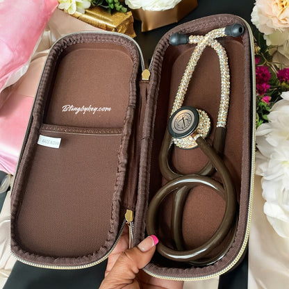 Bling Stethoscope Case – Personalized Protective Medical, Golden Iridescent Crystal
