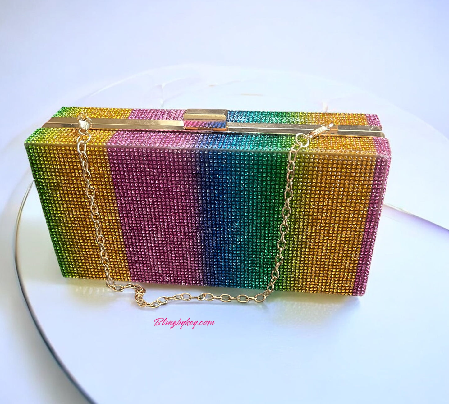 Rainbow Wristlet Bag - Trendy Bling Handbag for Night Out, Perfect Gift for Fashionistas & Accessory Lovers