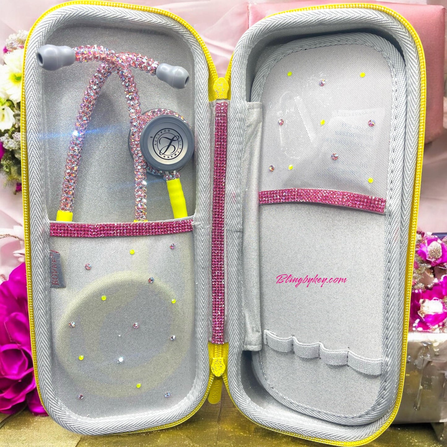 Bling Stethoscope Gift Set – Pink Rose AB Crystals