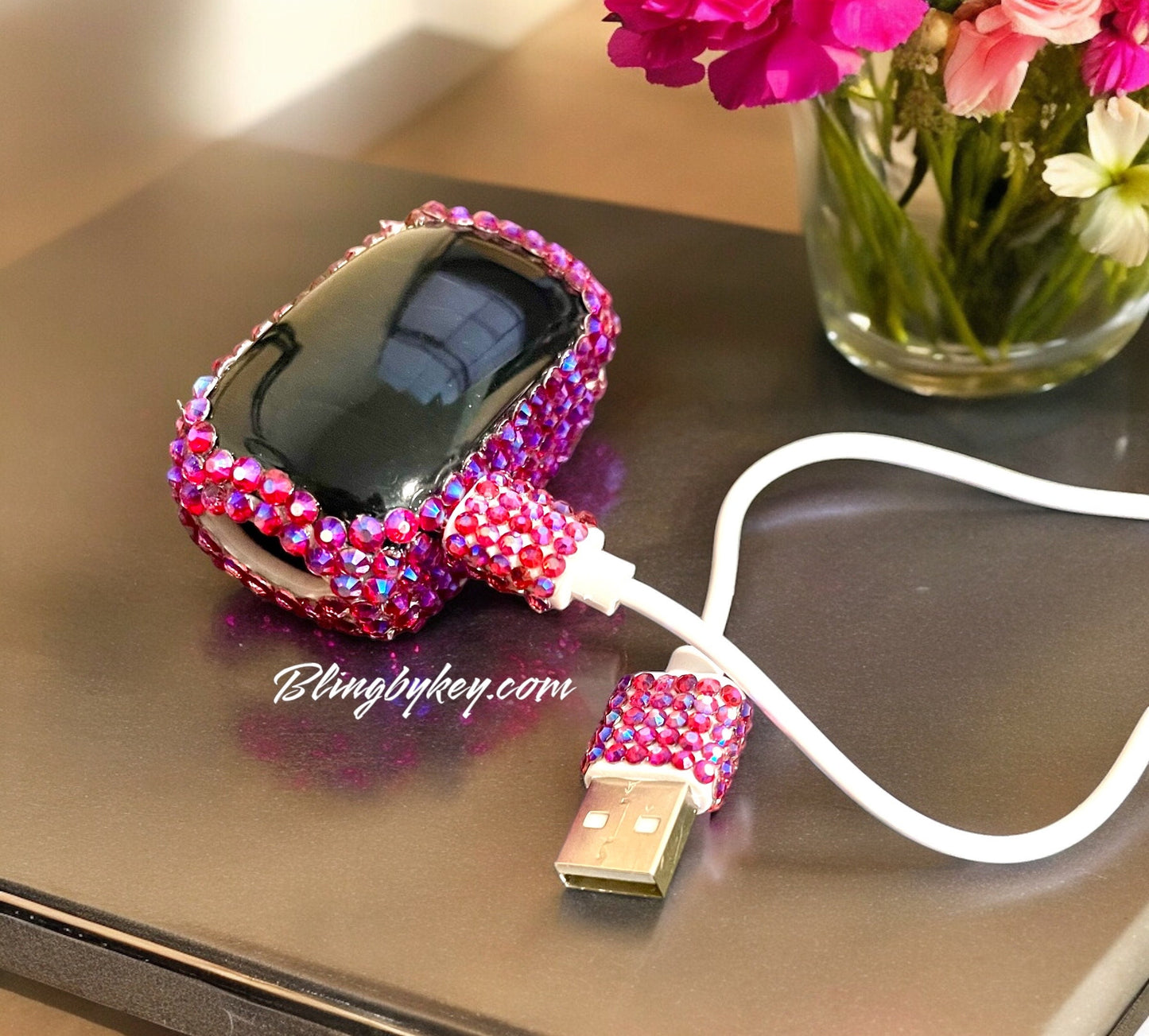 Cotton Candy Bling Pulse Oximeter | Iridescent Rhinestones by BlingByKey®