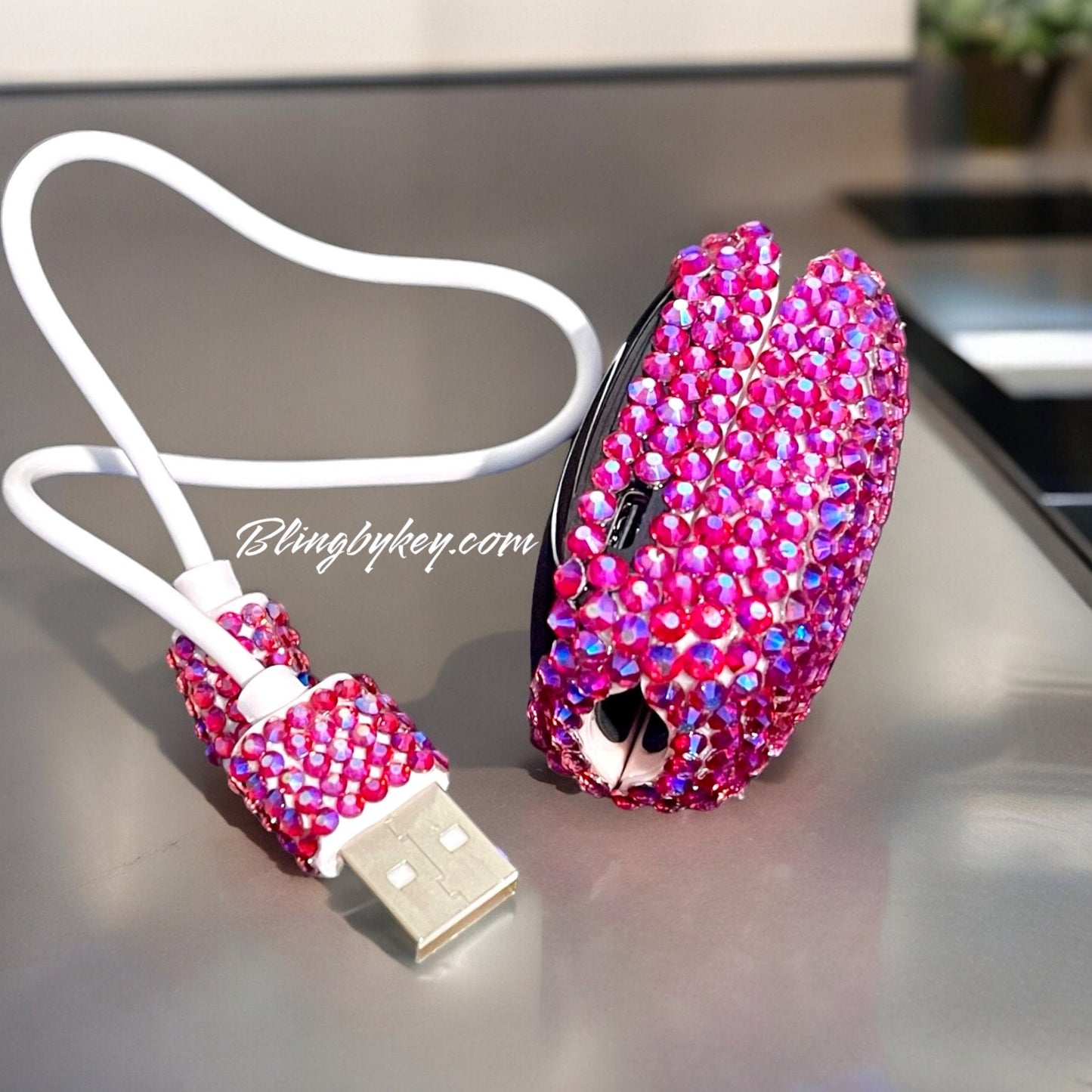Cotton Candy Bling Pulse Oximeter | Iridescent Rhinestones by BlingByKey®