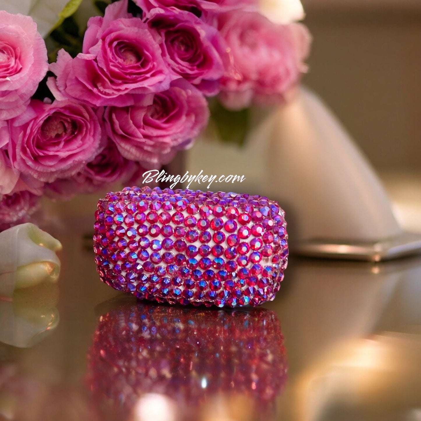 Cotton Candy Bling Pulse Oximeter | Iridescent Rhinestones by BlingByKey®