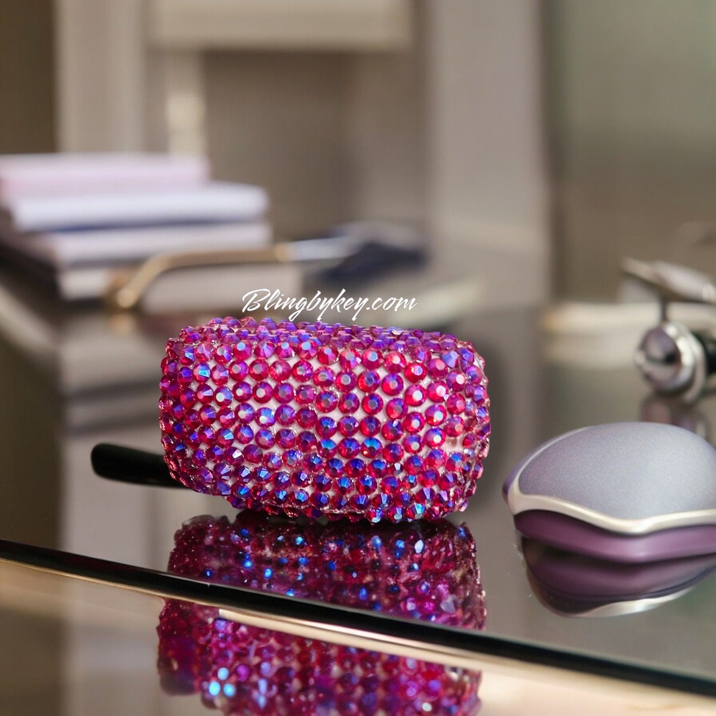 Cotton Candy Bling Pulse Oximeter | Iridescent Rhinestones by BlingByKey®