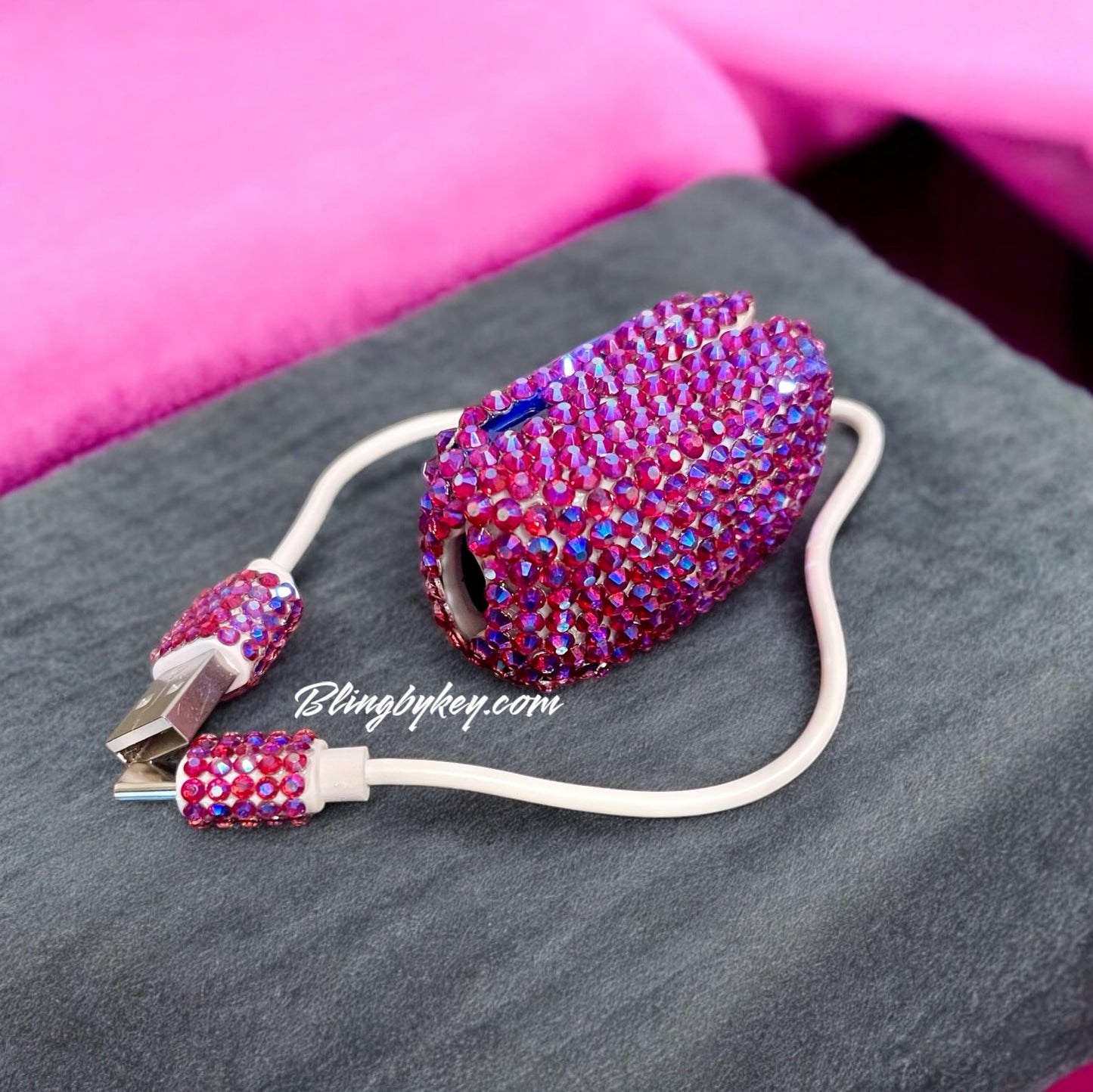 Cotton Candy Bling Pulse Oximeter | Iridescent Rhinestones by BlingByKey®