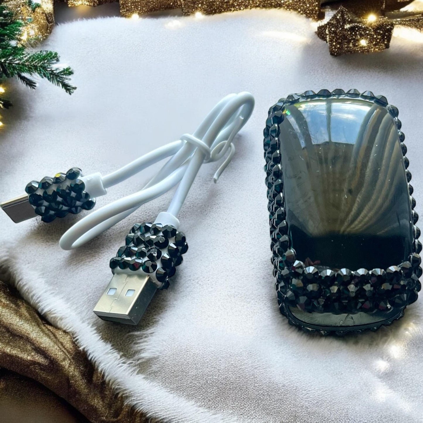 Bling Pulse Oximeter Handcrafted with Rhinestones, Heart Rate Monitor for Nurses, Healthcare & Respiratory Therapy Gift