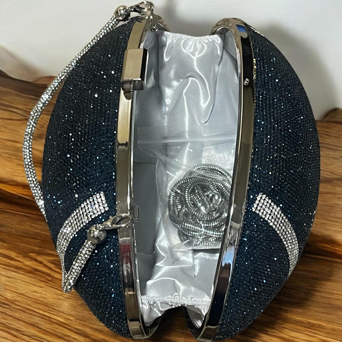 Custom inspired Seahawks Football Purse - Rhinestone, Stadium Compliant Game day Bag, Custom Accessory, 12th Man Fan Gift