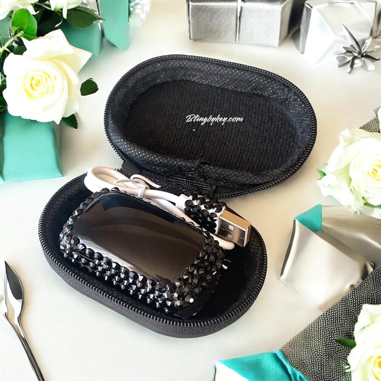 Bling Pulse Oximeter Handcrafted with Rhinestones, Heart Rate Monitor for Nurses, Healthcare & Respiratory Therapy Gift