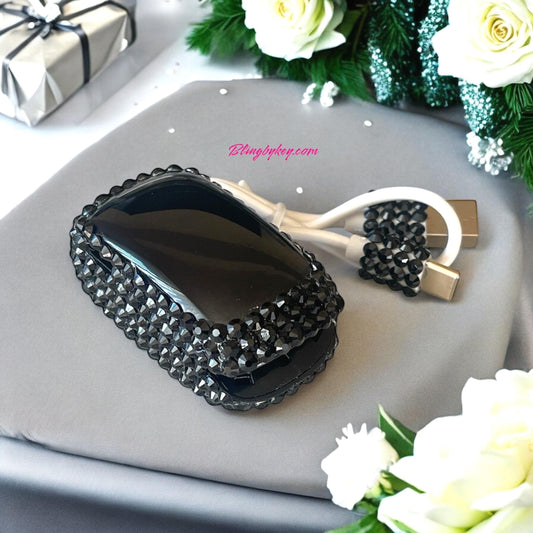 Bling Pulse Oximeter Handcrafted with Rhinestones, Heart Rate Monitor for Nurses, Healthcare & Respiratory Therapy Gift