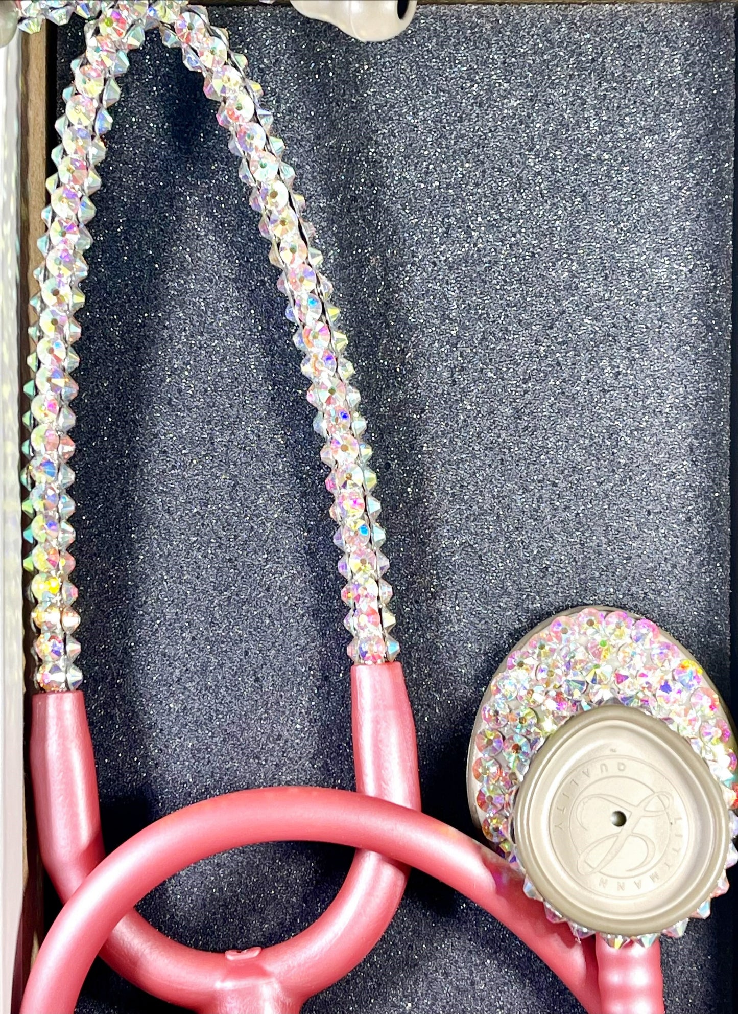 Pearl Pink Iridescent Rhinestone Littmann Stethoscope Bling