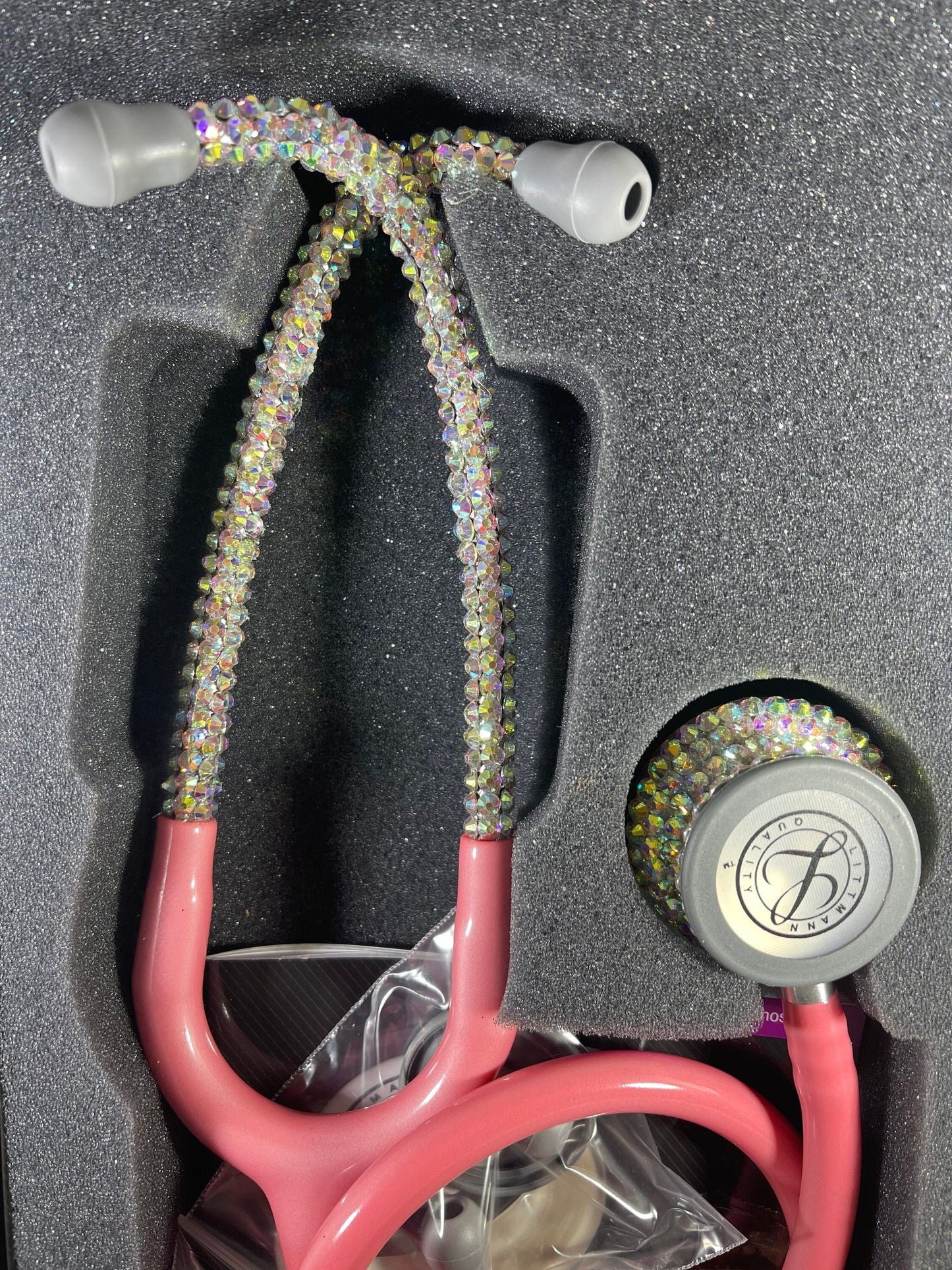 I AM Self Love | Bling Stethoscope | Iridescent Rhinestone | Custom Bedazzle | Stethoscope Case | Unique | Handmade Gift - Office & School Supplies - Bling Stethoscopes - BlingbyKey